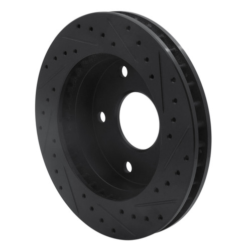 DFC Brake Rotor - Drilled and Slotted - Black 633-40077L