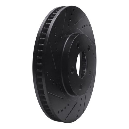 DFC Brake Rotor - Drilled and Slotted - Black 633-45008L