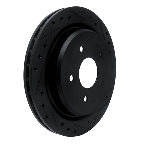 DFC Brake Rotor - Drilled and Slotted - Black 633-46009R