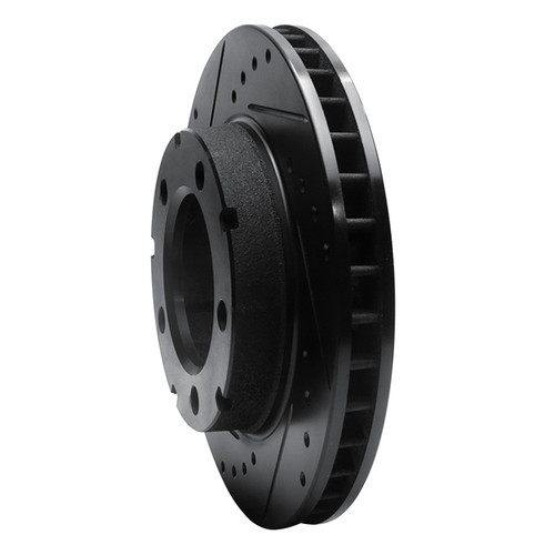 DFC Brake Rotor - Drilled and Slotted - Black 633-40057L