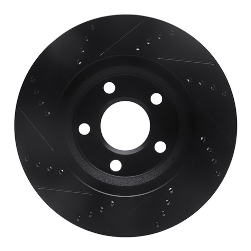 DFC Brake Rotor - Drilled and Slotted - Black 633-45008R