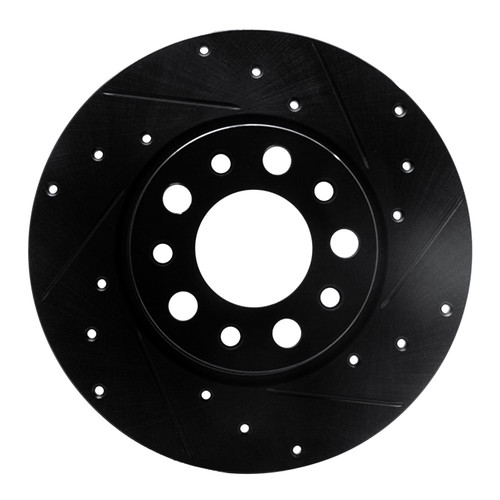 DFC Brake Rotor - Drilled and Slotted - Black 633-42014R