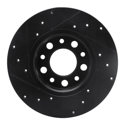 DFC Brake Rotor - Drilled and Slotted - Black 633-42014R