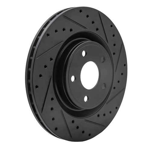 DFC Brake Rotor - Drilled and Slotted - Black 633-47037R