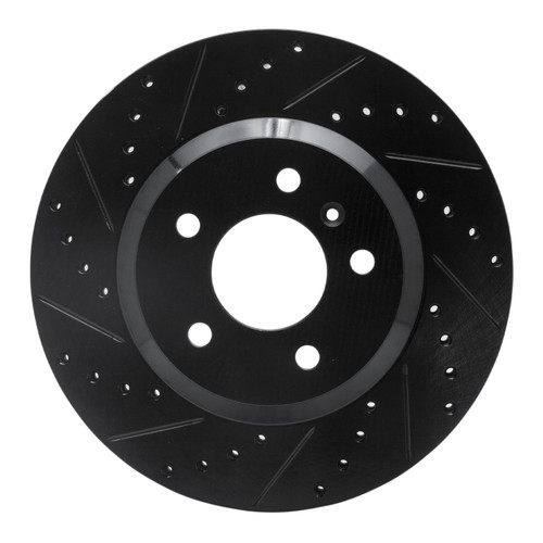 DFC Brake Rotor - Drilled and Slotted - Black 633-45012L