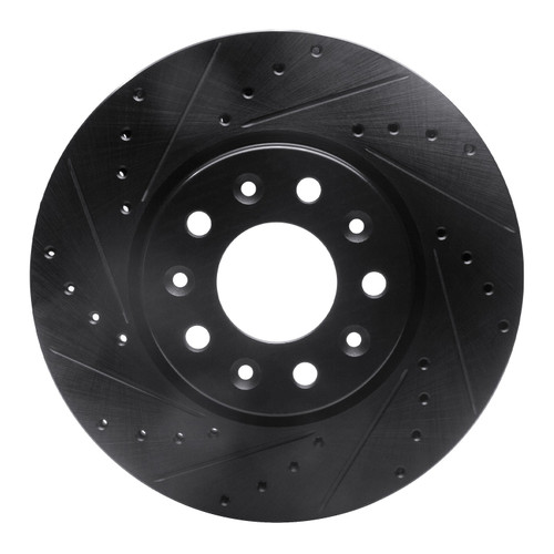 DFC Brake Rotor - Drilled and Slotted - Black 633-45023L