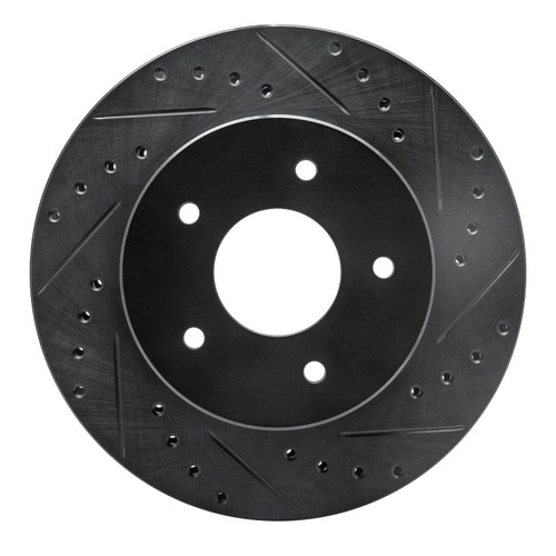 DFC Brake Rotor - Drilled and Slotted - Black 633-47011R