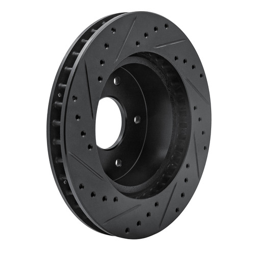 DFC Brake Rotor - Drilled and Slotted - Black 633-47011R