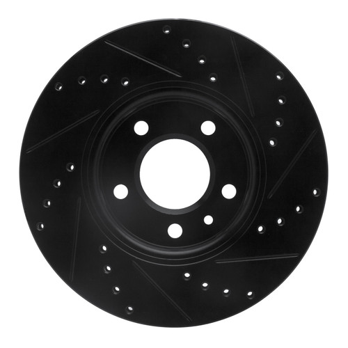 DFC Brake Rotor - Drilled and Slotted - Black 633-45045L