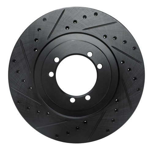 DFC Brake Rotor - Drilled and Slotted - Black 633-44001L