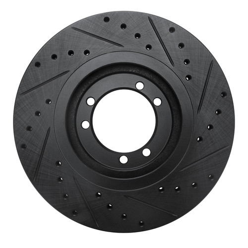 DFC Brake Rotor - Drilled and Slotted - Black 633-44001L