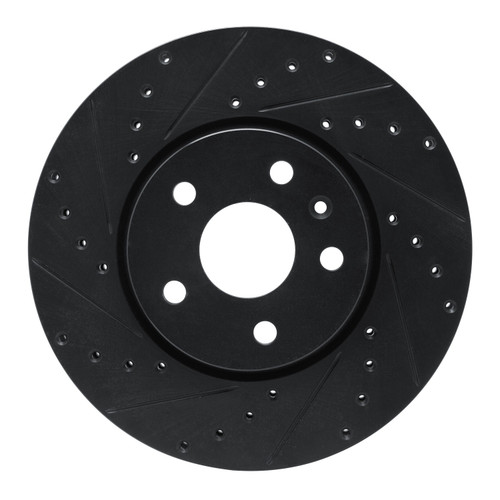 DFC Brake Rotor - Drilled and Slotted - Black 633-46061L
