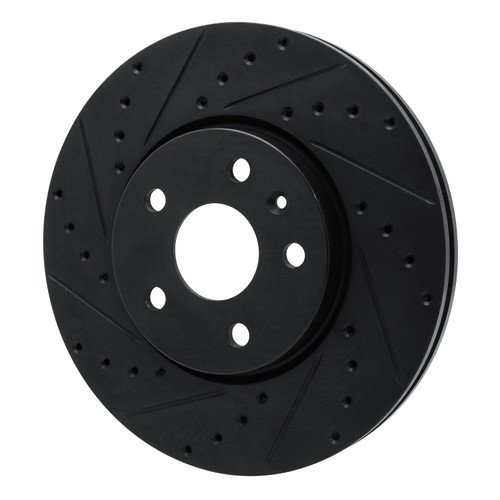 DFC Brake Rotor - Drilled and Slotted - Black 633-46061L