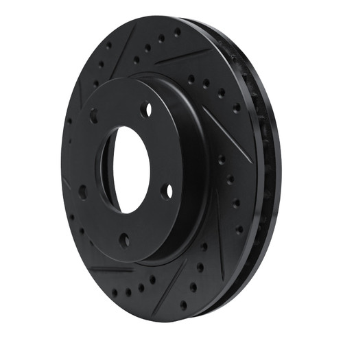 DFC Brake Rotor - Drilled and Slotted - Black 633-46004L