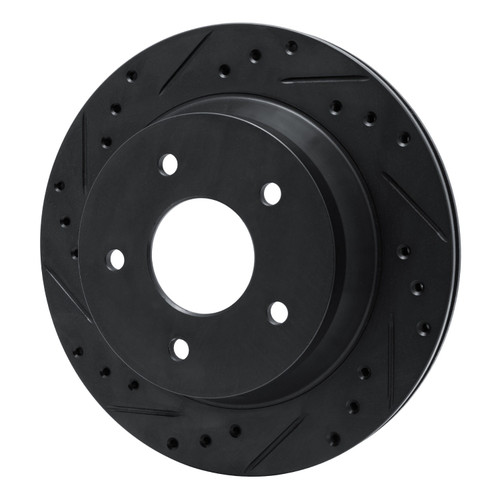 DFC Brake Rotor - Drilled and Slotted - Black 633-47015L