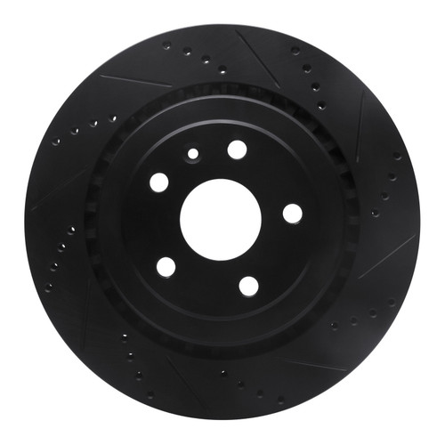 DFC Brake Rotor - Drilled and Slotted - Black 633-47074R