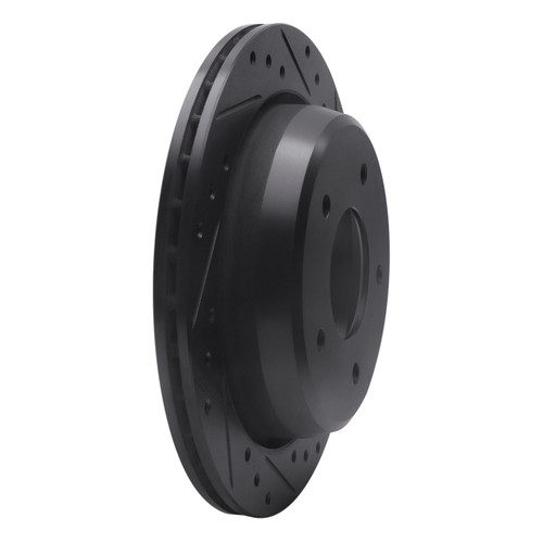 DFC Brake Rotor - Drilled and Slotted - Black 633-47027R