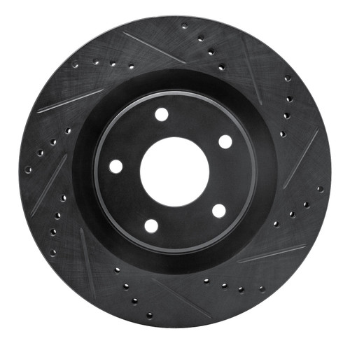 DFC Brake Rotor - Drilled and Slotted - Black 633-46018R