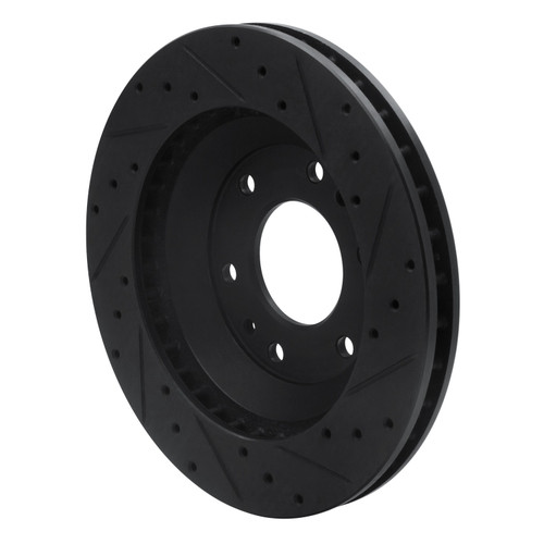 DFC Brake Rotor - Drilled and Slotted - Black 633-48044L