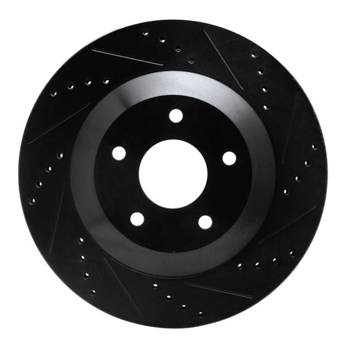 DFC Brake Rotor - Drilled and Slotted - Black 633-46007D