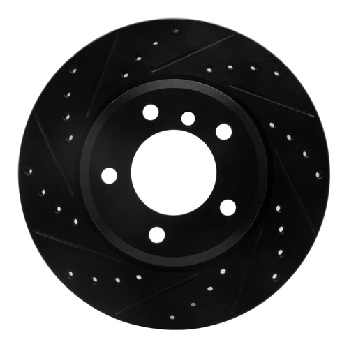 DFC Brake Rotor - Drilled and Slotted - Black 633-31046L