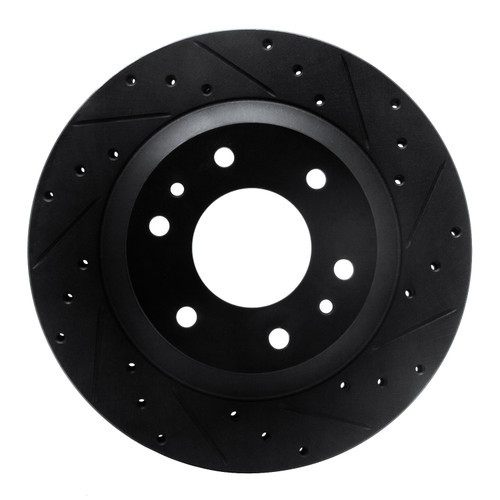 DFC Brake Rotor - Drilled and Slotted - Black 633-48044R