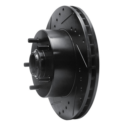 DFC Brake Rotor - Drilled and Slotted - Black 633-47004L