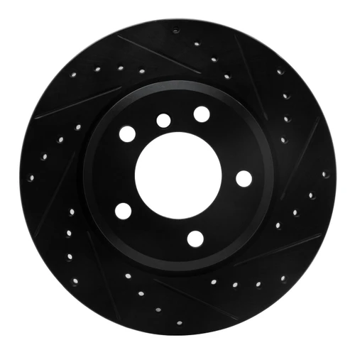 DFC Brake Rotor - Drilled and Slotted - Black 633-31046R