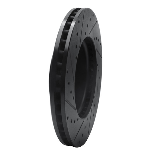 DFC Brake Rotor - Drilled and Slotted - Black 633-46038R
