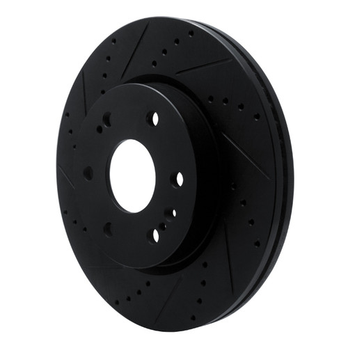 DFC Brake Rotor - Drilled and Slotted - Black 633-47080L