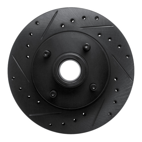DFC Brake Rotor - Drilled and Slotted - Black 633-54015L