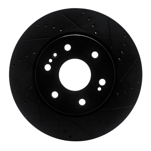 DFC Brake Rotor - Drilled and Slotted - Black 633-47080R