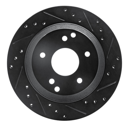DFC Brake Rotor - Drilled and Slotted - Black 633-47021L