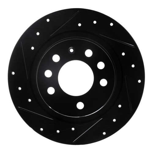 DFC Brake Rotor - Drilled and Slotted - Black 633-52006L