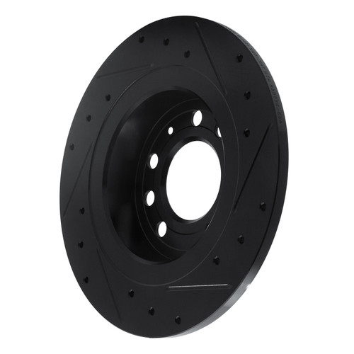 DFC Brake Rotor - Drilled and Slotted - Black 633-52006L