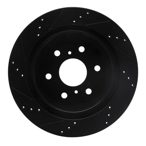 DFC Brake Rotor - Drilled and Slotted - Black 633-48053R