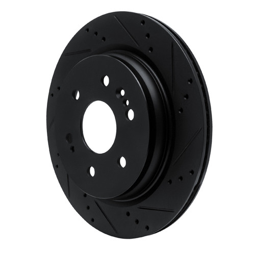 DFC Brake Rotor - Drilled and Slotted - Black 633-47081R