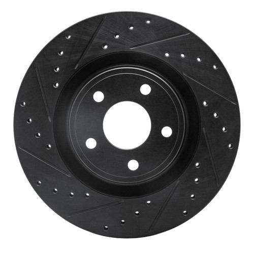 DFC Brake Rotor - Drilled and Slotted - Black 633-47037L
