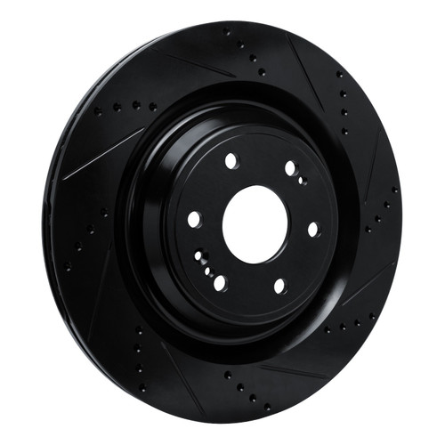 DFC Brake Rotor - Drilled and Slotted - Black 633-47086R