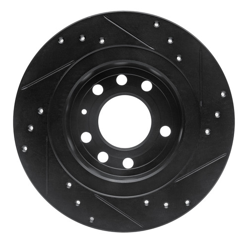 DFC Brake Rotor - Drilled and Slotted - Black 633-53006L
