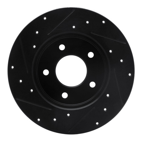 DFC Brake Rotor - Drilled and Slotted - Black 633-52010R