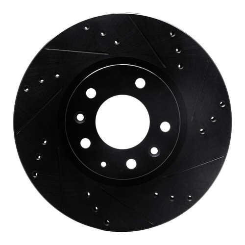 DFC Brake Rotor - Drilled and Slotted - Black 633-54059R