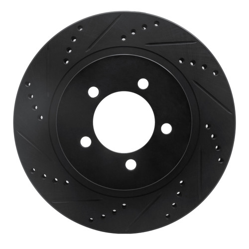 DFC Brake Rotor - Drilled and Slotted - Black 633-54179L
