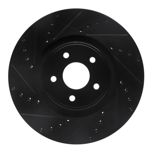 DFC Brake Rotor - Drilled and Slotted - Black 633-54082L