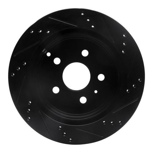 DFC Brake Rotor - Drilled and Slotted - Black 633-48058L