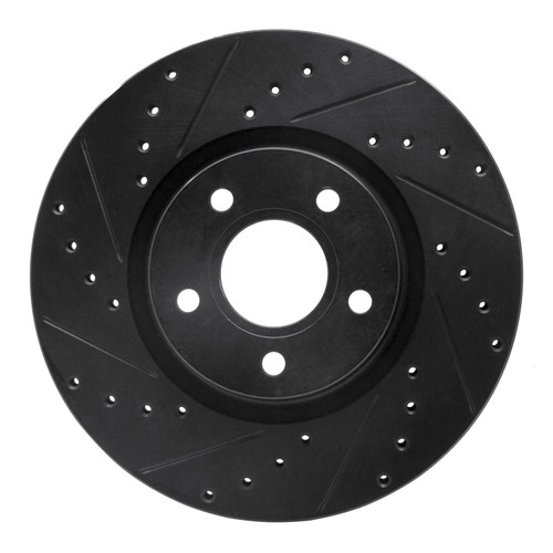 DFC Brake Rotor - Drilled and Slotted - Black 633-54069L