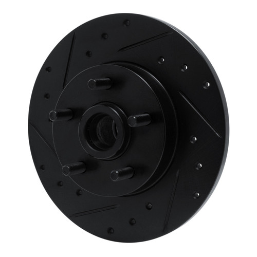 DFC Brake Rotor - Drilled and Slotted - Black 633-52002L