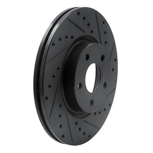 DFC Brake Rotor - Drilled and Slotted - Black 633-54069R