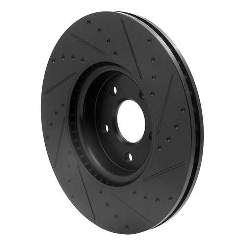 DFC Brake Rotor - Drilled and Slotted - Black 633-54070L