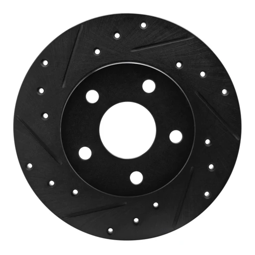 DFC Brake Rotor - Drilled and Slotted - Black 633-52003L